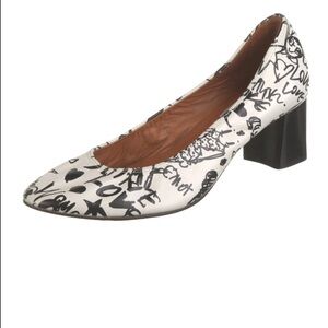 Lanvin graffiti print leather heels 7